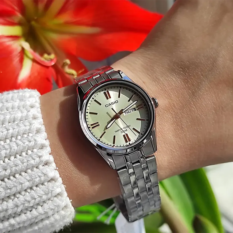 Casio Enticer Cream Dial Classic Ladies Watch- LTP-1335D-9AV